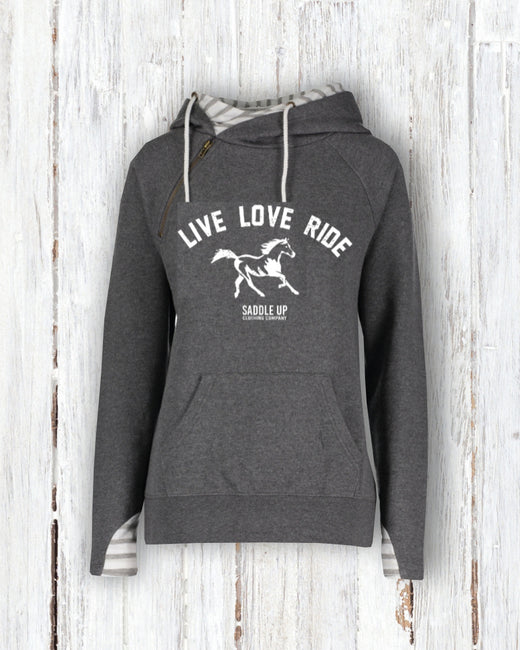LIVE LOVE RIDE  DOUBLE LINED FASHION HOODIE